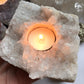 Clear Quartz Tealight Crystal Druzy