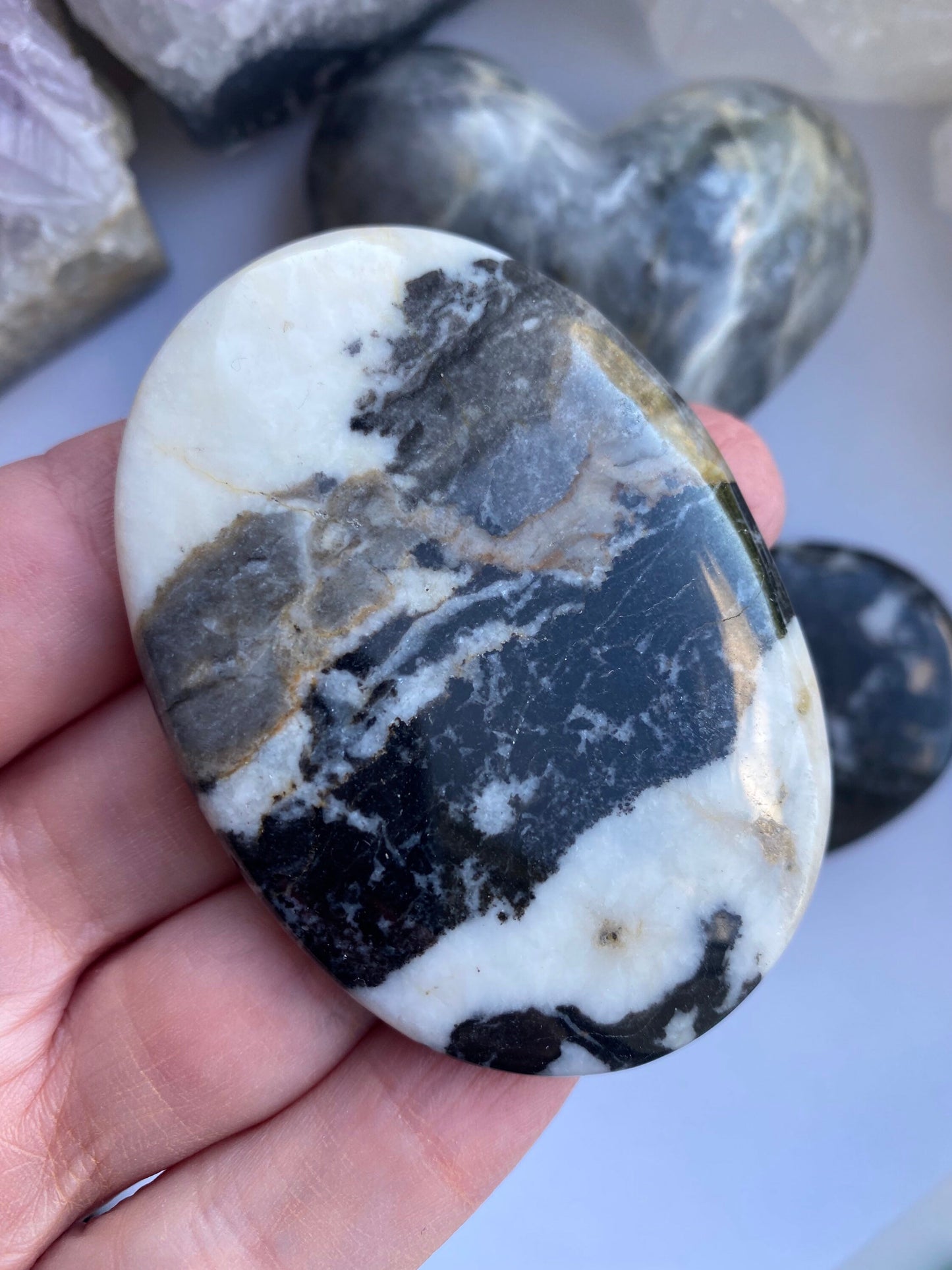 Zebra Jasper Palm Stone Crystal