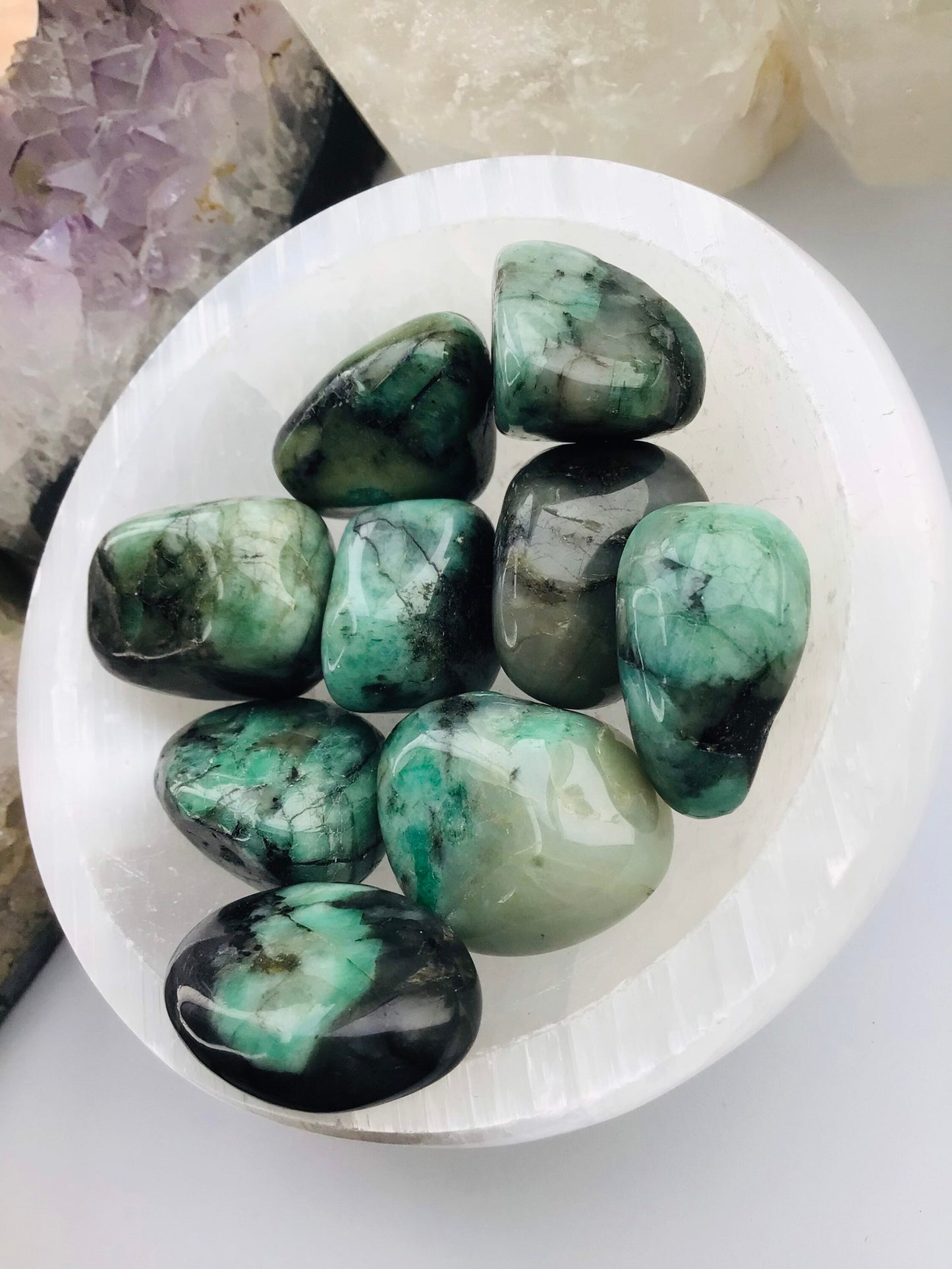 Emerald Tumbled Stones - Emerald Tumblestone Healing Crystal