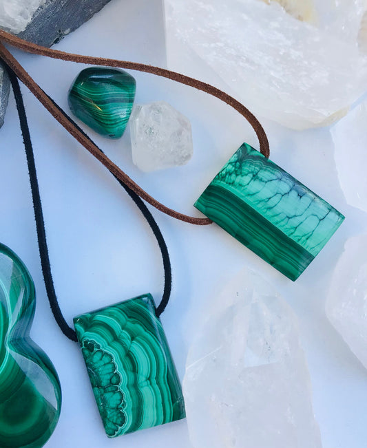 Malachite Necklace -Malachite Crystal Pendant