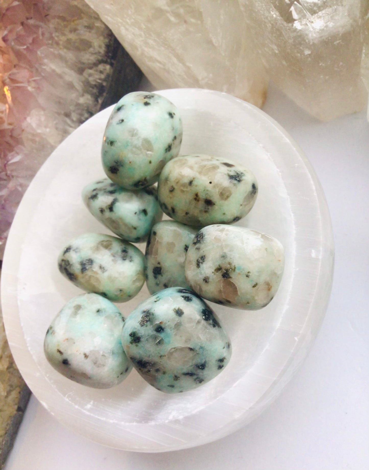 Kiwi Jasper Tumbled Stone Crystal - Kiwi Jasper Tumblestone Calming Crystal