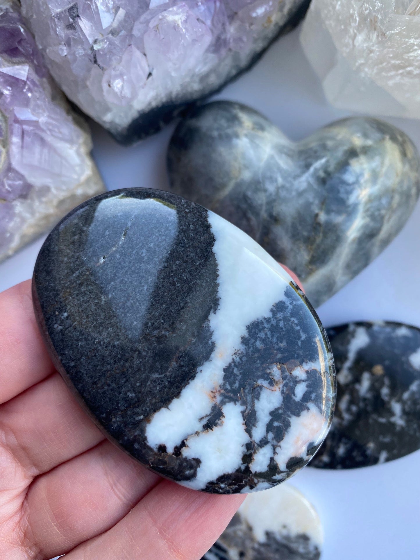 Zebra Jasper Palm Stone Crystal