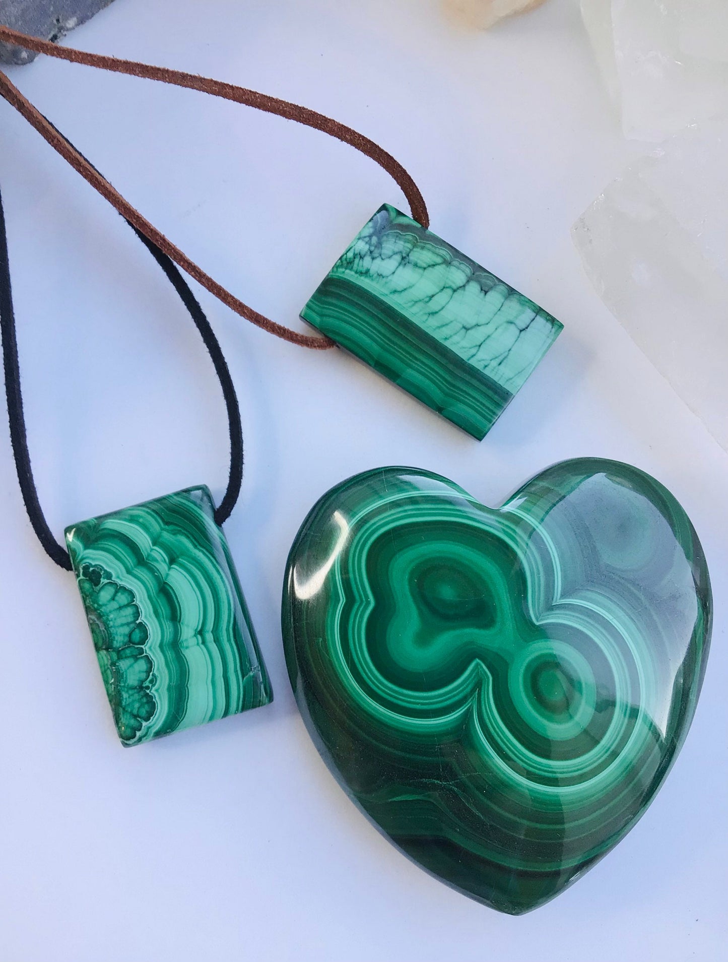 Malachite Necklace -Malachite Crystal Pendant