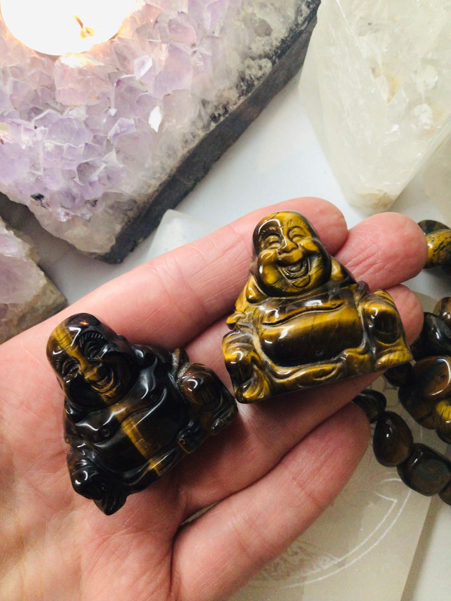 Tigers Eye Buddha  - Lucky Crystal Buddha