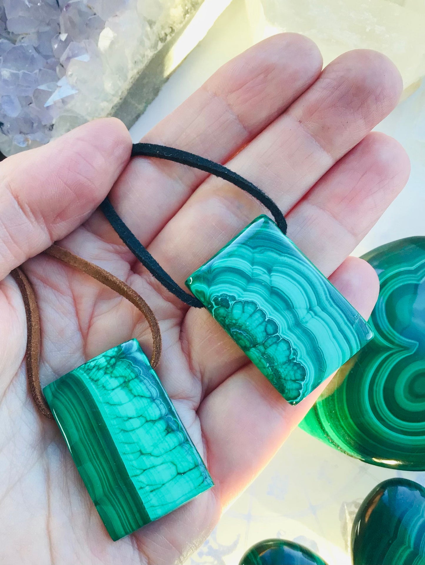 Malachite Necklace -Malachite Crystal Pendant