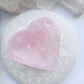 Rose Quartz Bowl Heart Dish - Crystal Heart Trinket Dish - Pink Rose Quartz Bowl  - Rose Quartz Heart Bowl- Crystal Trinket Bowl