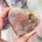 Pink Amethyst Heart Crystal Hand Carved Rare Crystal Heart