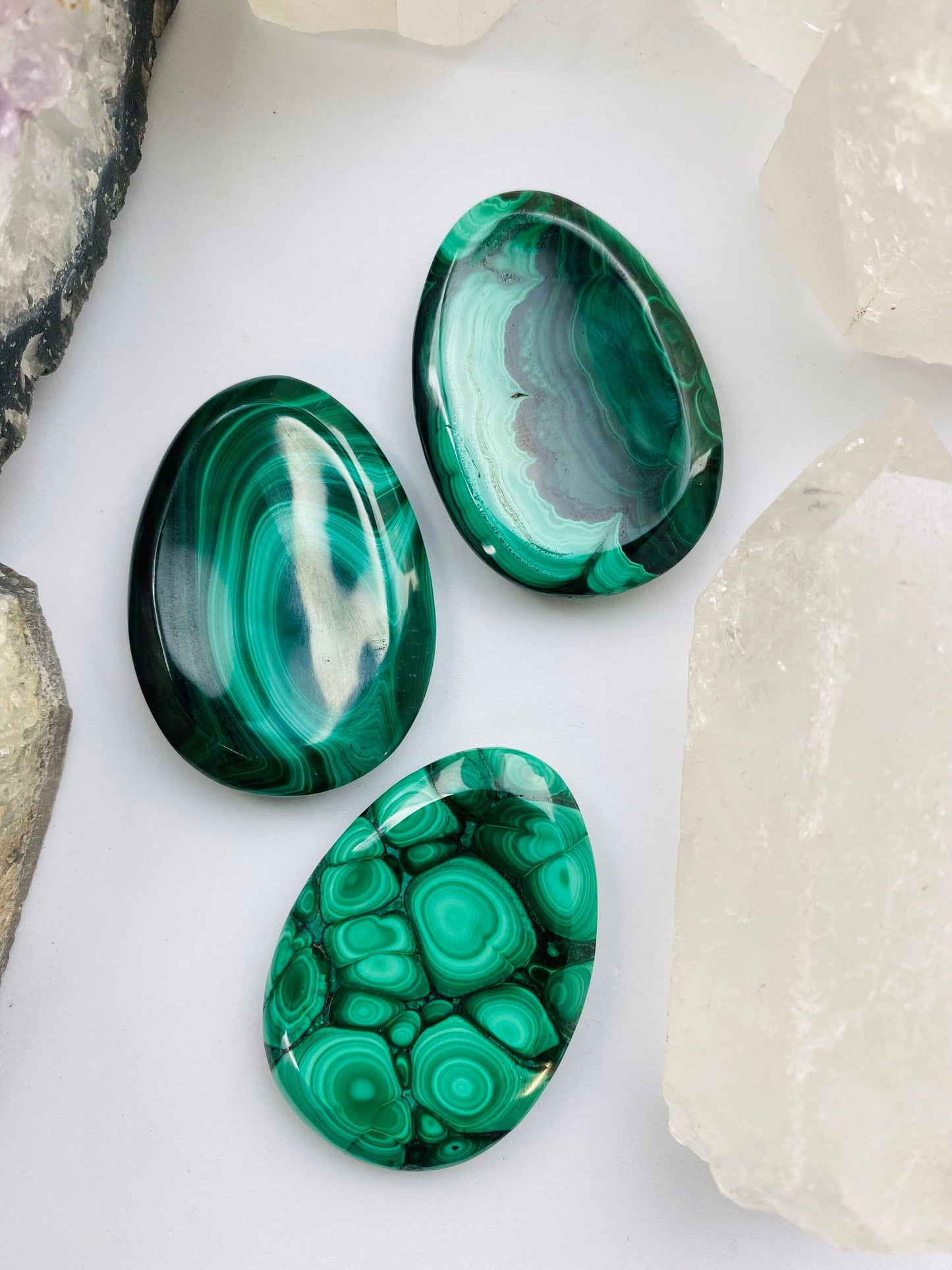 Malachite Worry Stone - Crystal Malachite Stress Anxiety Relief Stone