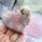 Pink Amethyst Heart Crystal Hand Carved Rare Crystal Heart