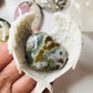 Ocean Jasper Crystal Heart Hand Carved Rare - Ocean Jasper Puff  Heart