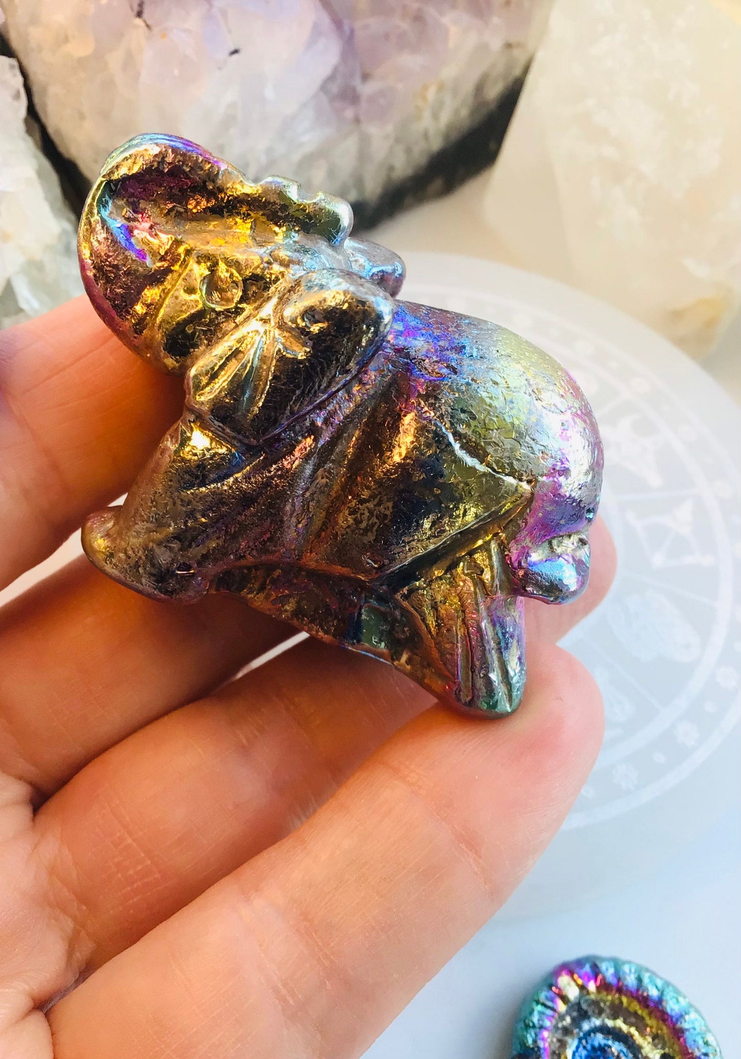 Bismuth Elephant Crystal- Lucky Crystal Elephant - Bismuth crystal