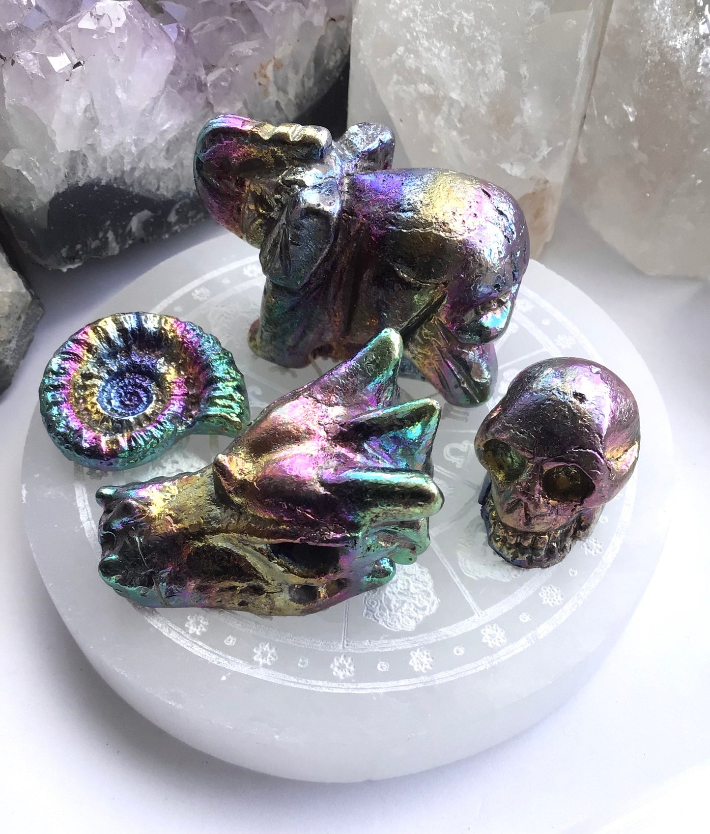 Bismuth Ammonite - Rainbow Bismuth Crystal Ammonite