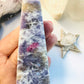 Lepidolite and Pink Tourmaline Tower Crystal Point