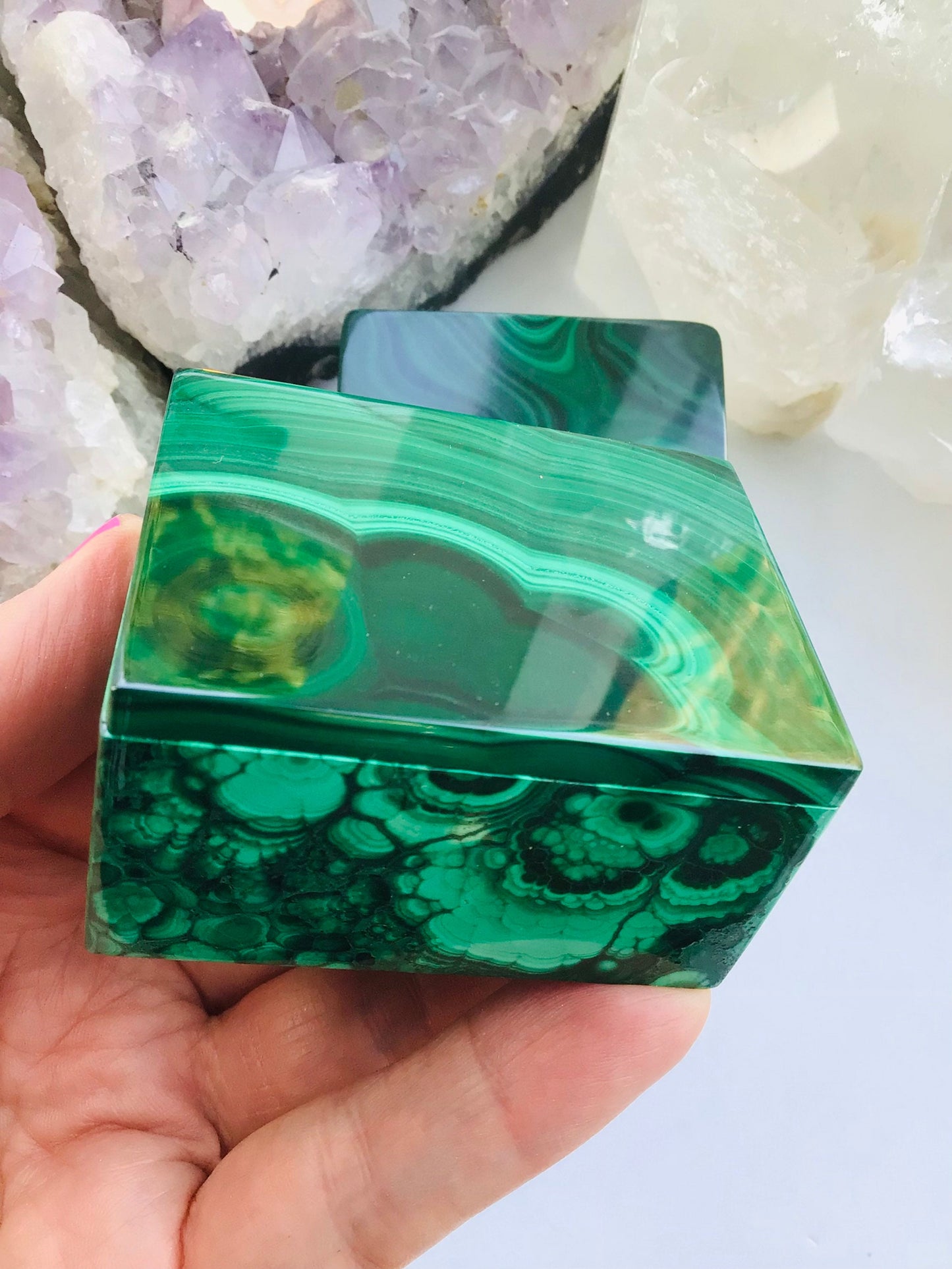 Malachite Crystal Trinket Box