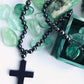 Hematite Bead & Cross Necklace