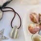 Flint Crystal Teardrop Necklace on Faux Suede Cord- Flint Teardrop Pendant