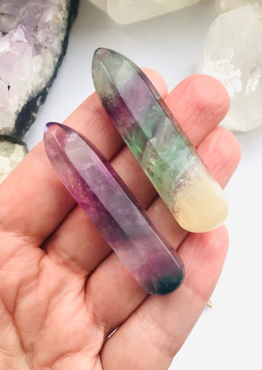 Rainbow Fluorite Polished Crystal Wand