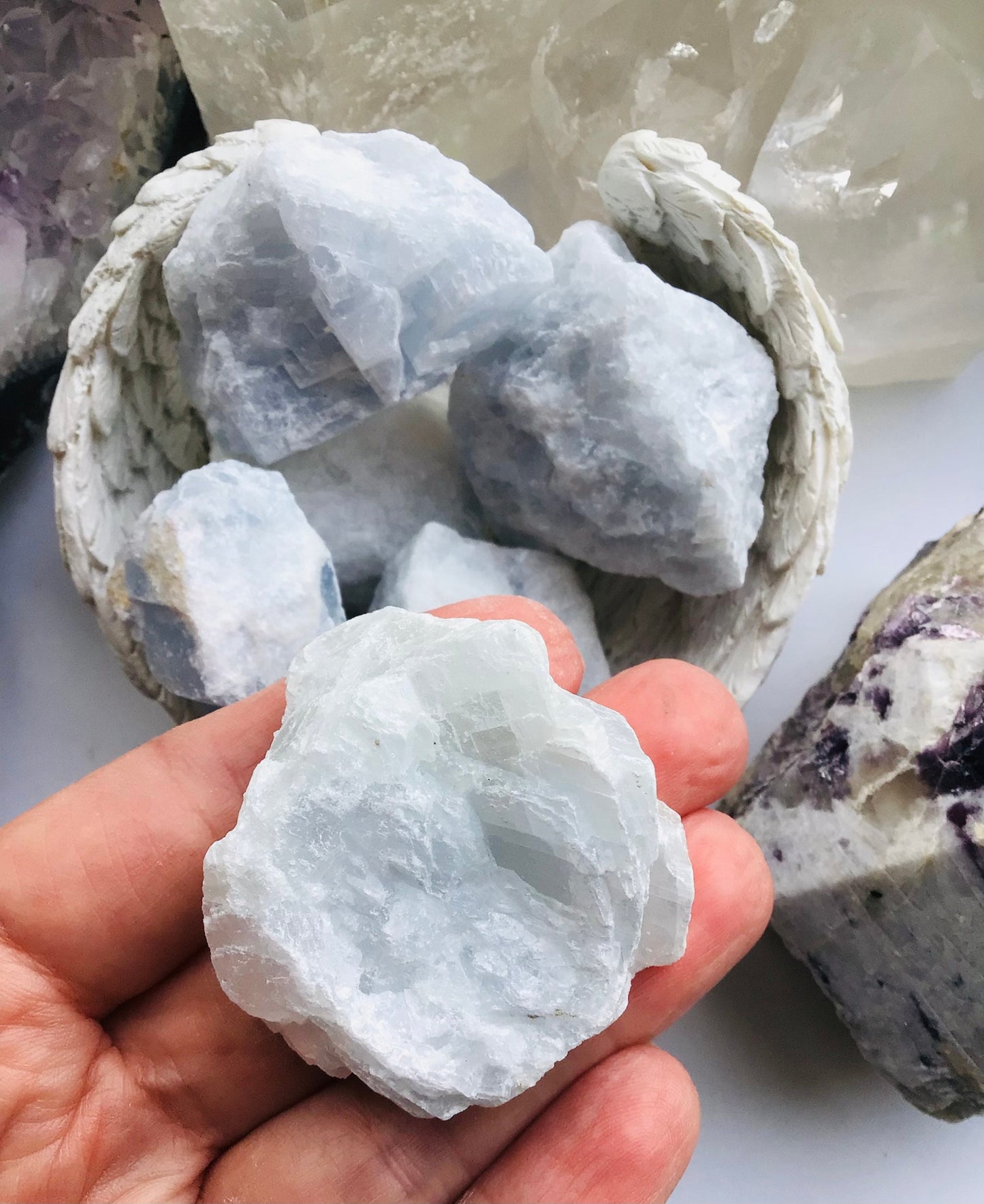 Blue Calcite Rough Crystal