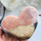Pink Amethyst Crystal Heart On Stand - Rare Pink Amethyst Crystal