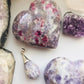 Lepidolite and Pink Tourmaline Teardrop Pendant 925 Silver