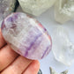 Rainbow Fluorite Crystal Palm Stone- Calm & Focus Crystal - Fluorite Crystal