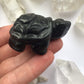Black Obsidian Crystal Turtle  - Hand Carved Black obsidian Turtle