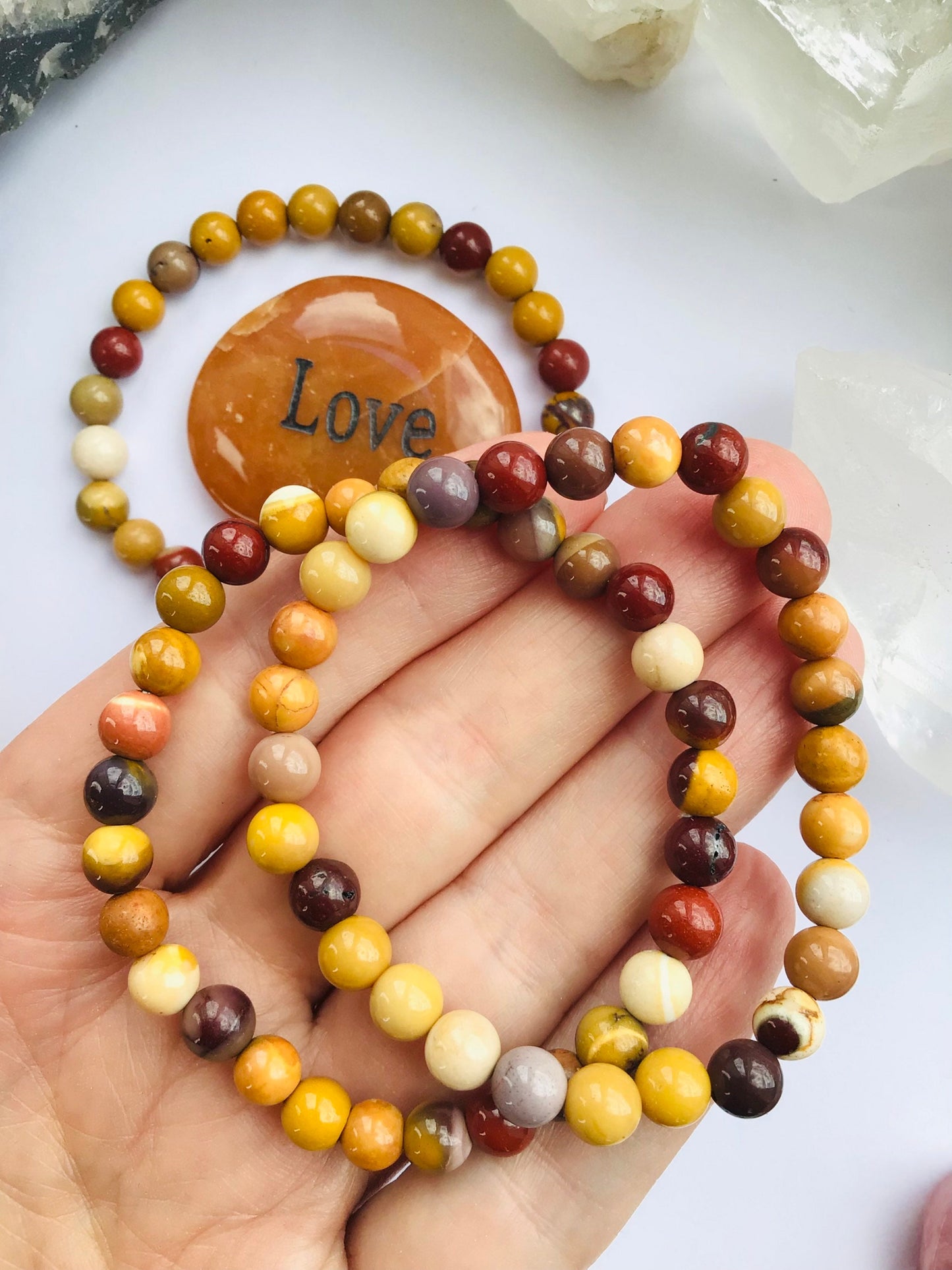 Mookaite Bead Crystal Bracelet