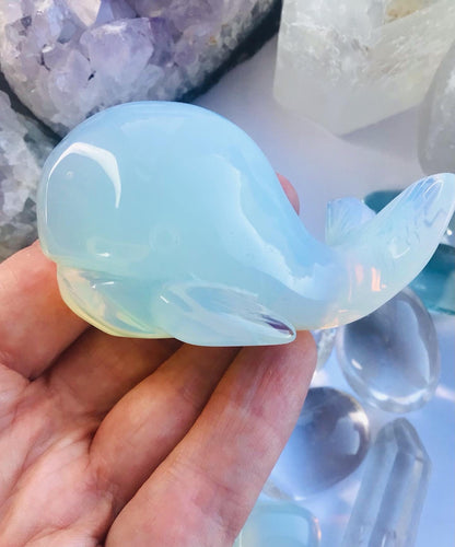 Opalite Whale Hand Carved Large 7cm