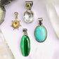 Turquoise Pendant set in 925 Solid Silver Setting Blue Turquoise Necklace