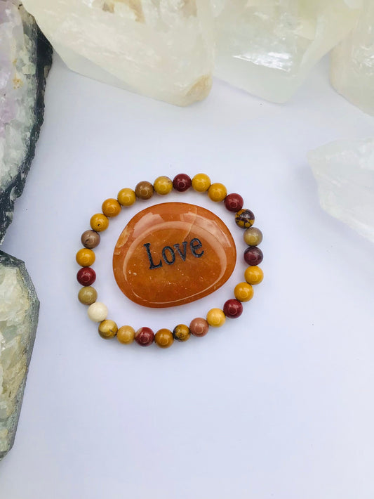 Mookaite Bead Crystal Bracelet