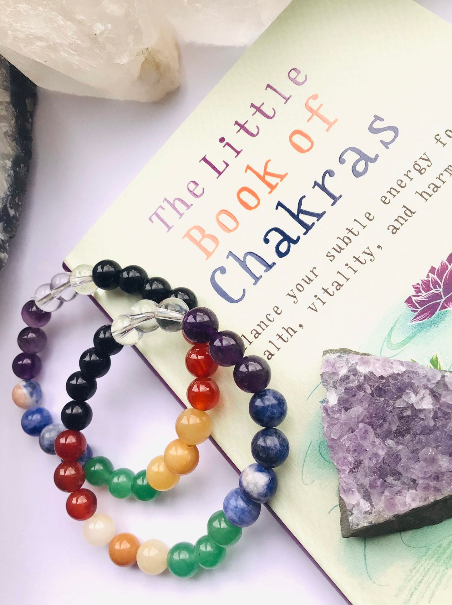 Chakra Healing Crystal Power Bracelet 8mm Beads - Chakra Power Bracelet