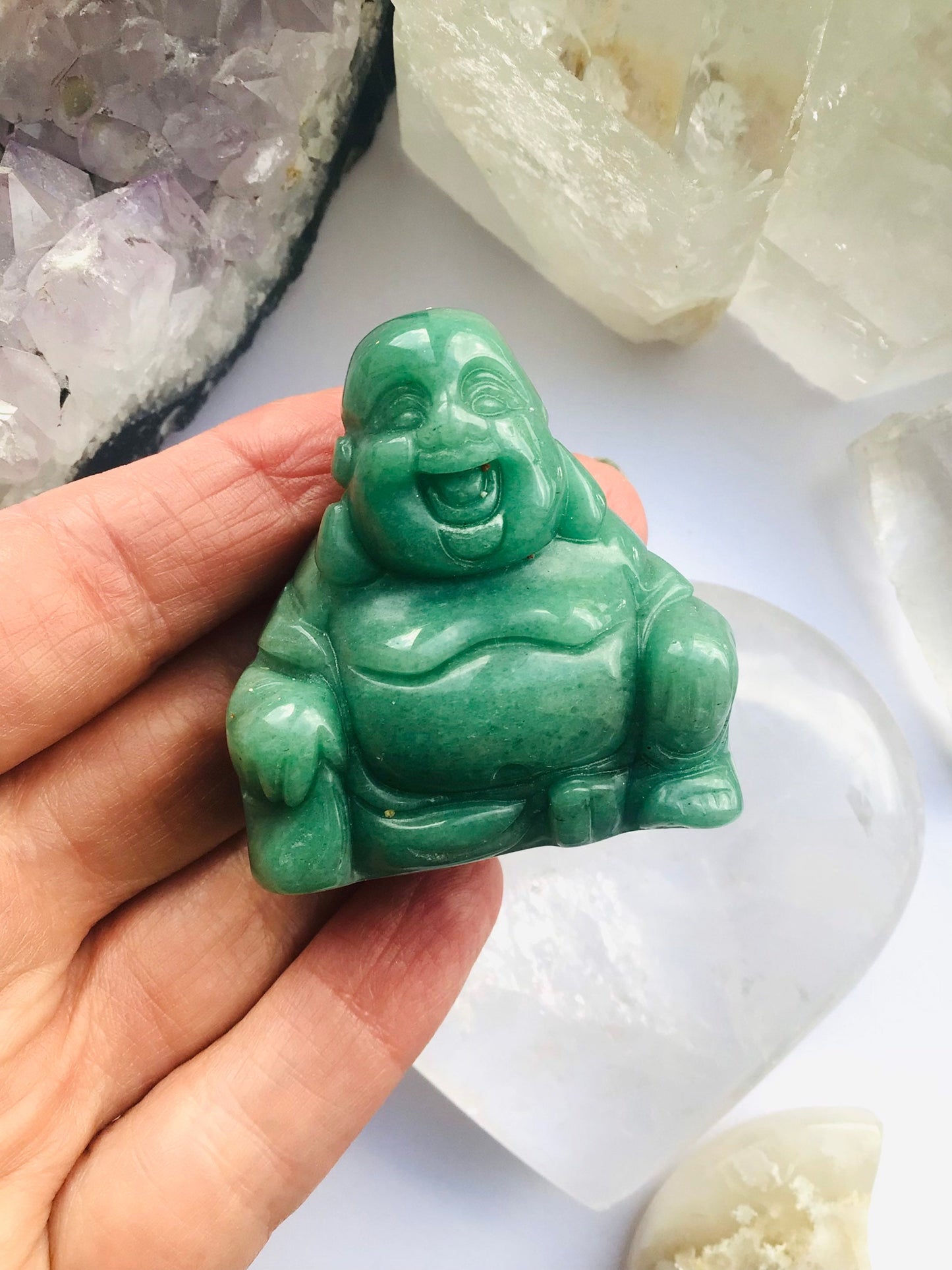 Green Aventurine Crystal Buddha - Lucky Crystal Buddha