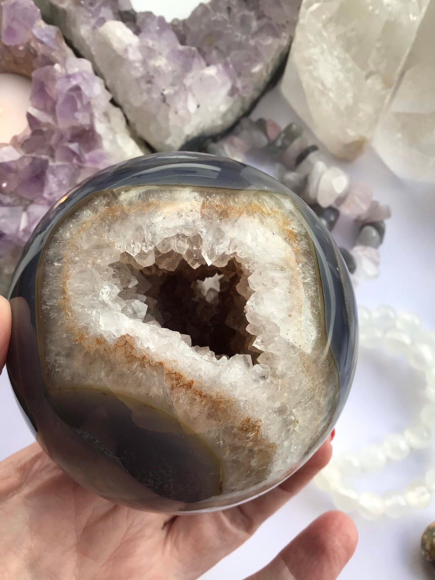 Druzy Agate Sphere Crystal Large  - Grounding Calming