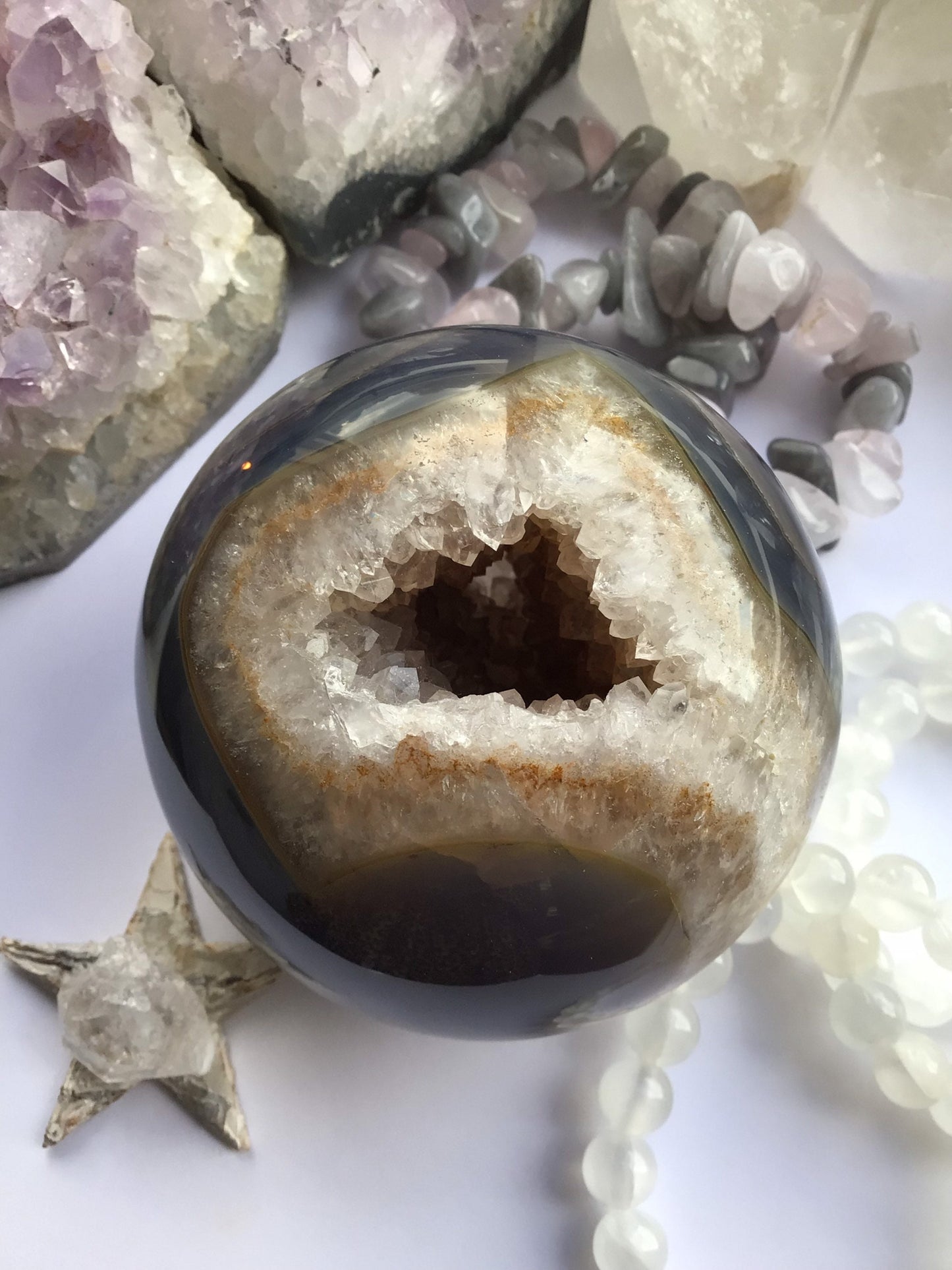 Druzy Agate Sphere Crystal Large  - Grounding Calming