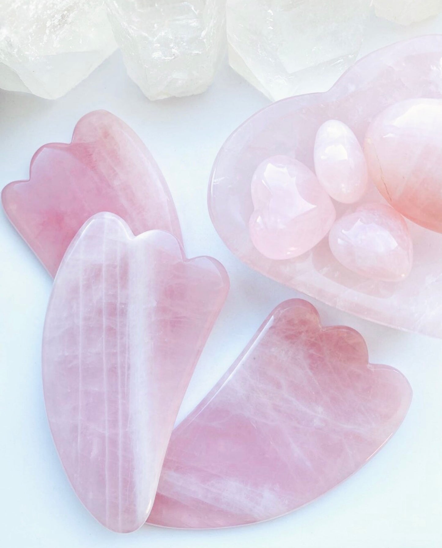 Rose Quartz Crystal Gua Sha Facial Massage Tool