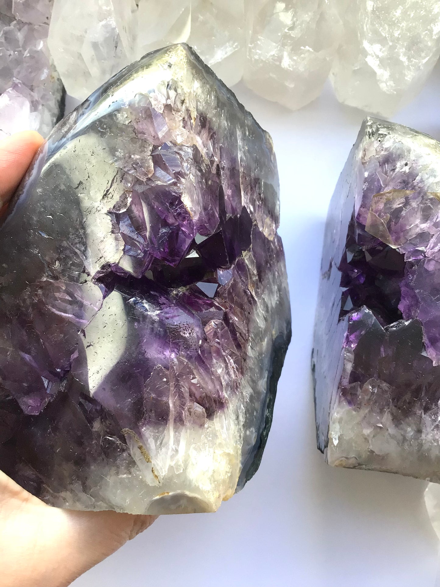 Amethyst Crystal Bookends