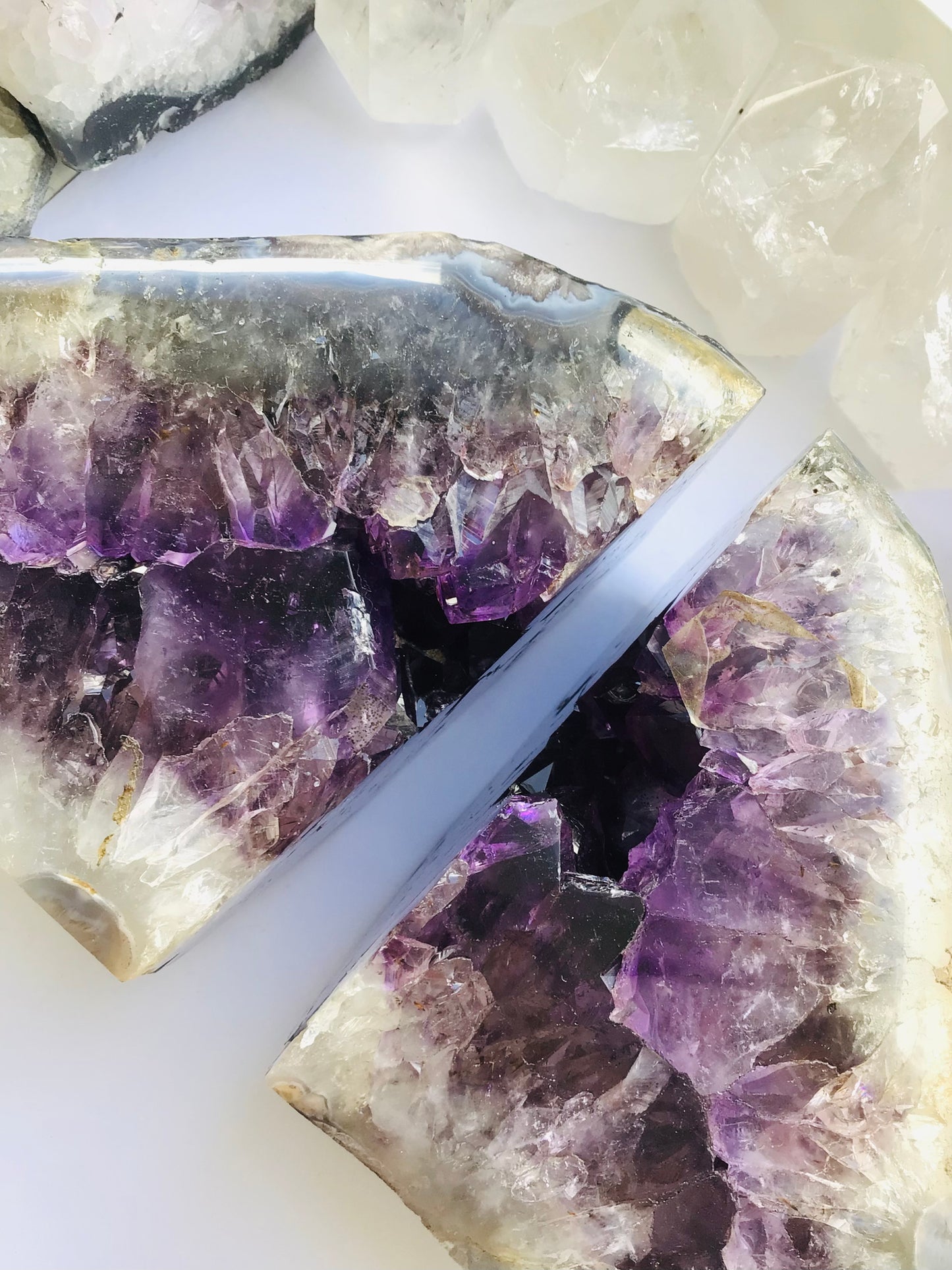 Amethyst Crystal Bookends