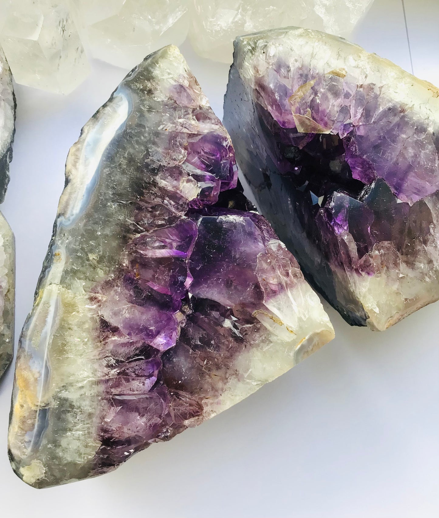 Amethyst Crystal Bookends